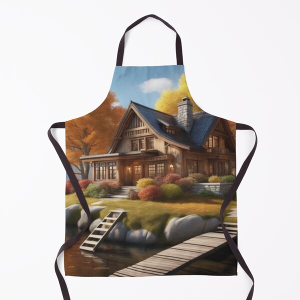 Item preview, Autumn Lakeside Cottage designed and sold by HOMEDESIGNPRINT.