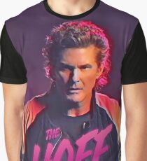Der Hoff - David Hasselhoff Retro Allover Patten Grafik T-Shirt
