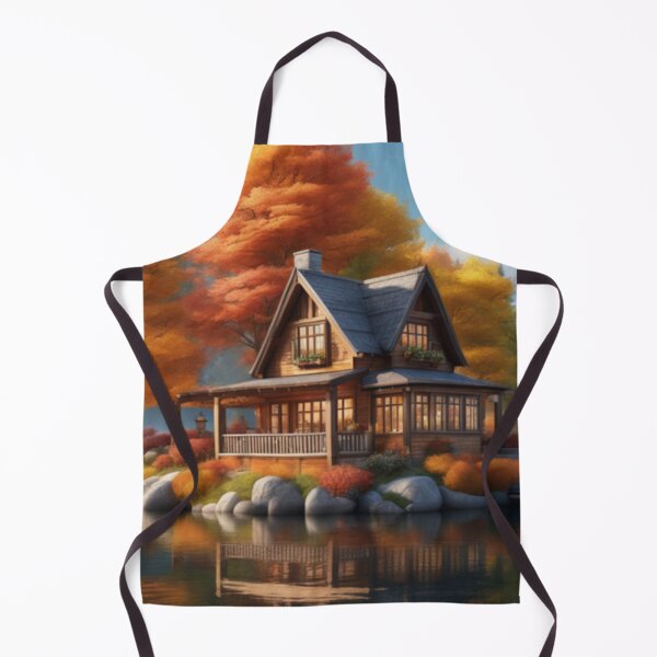 Item preview, Autumn Lakeside Cottage designed and sold by HOMEDESIGNPRINT.