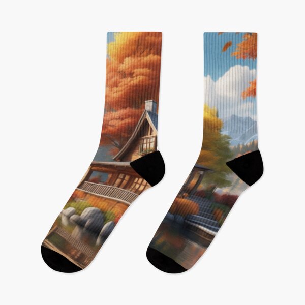 Item preview,   Autumn Lakeside Cottage designed and sold by HOMEDESIGNPRINT.