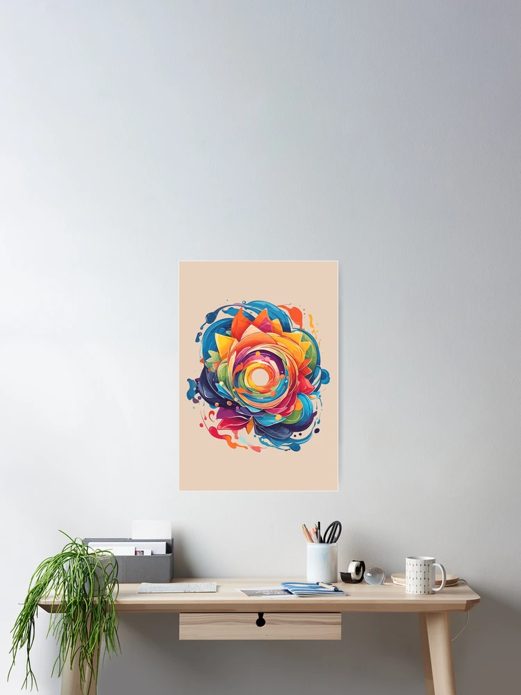 Thumbnail 2 of 3, Poster, Abstract chakra visualization designed and sold by InkElemental.