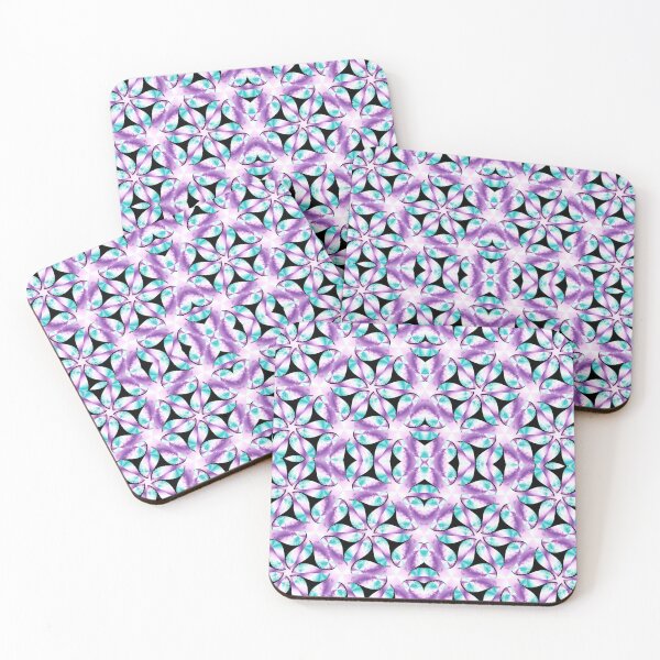 Artikelvorschau, Abstrakte lila und blaugrüne fraktale Blumen 1 entworfen und verkauft von SXW Designs.