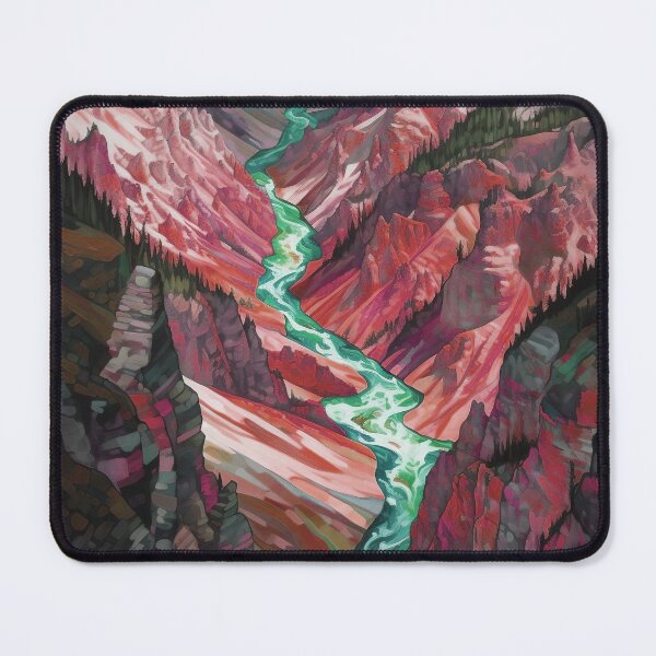 Item preview, Yellowstone National Park Waterstream, Wyoming, U.S.A, Coral, AI Generated Art - A Breathtaking, Rugged American Wilderness designed and sold by studioSharonKay.