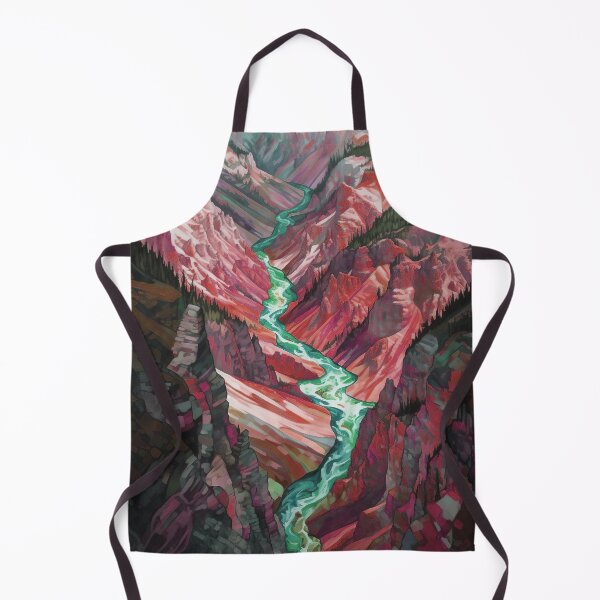 Item preview, Yellowstone National Park Waterstream, Wyoming, U.S.A, Coral, AI Generated Art - A Breathtaking, Rugged American Wilderness designed and sold by studioSharonKay.