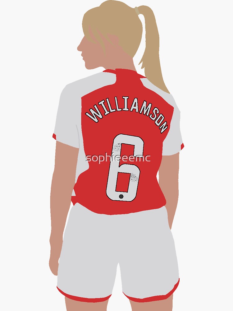 Leah Williamson 2023/2024 Arsenal Womens Home Shirt Sticker for Sale by  ArtForAllAges