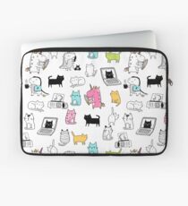 Cats. Dinosaurs. Unicorn. Sticker set. Laptop Sleeve