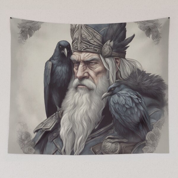 Item preview, Odin's Feathered Guardians designed and sold by Feathers & Futhark.