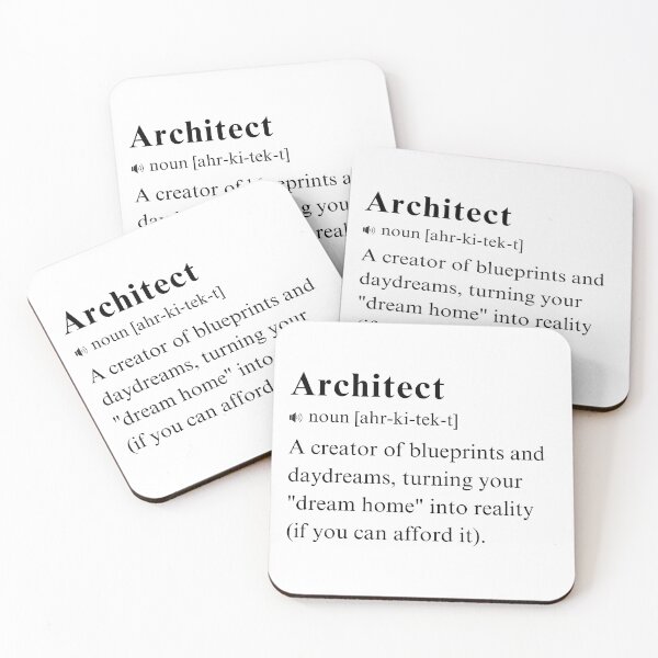 Item preview, Architect - Humorous Vocabulary Definition. Dreams to Reality designed and sold by PrintWizardArt.
