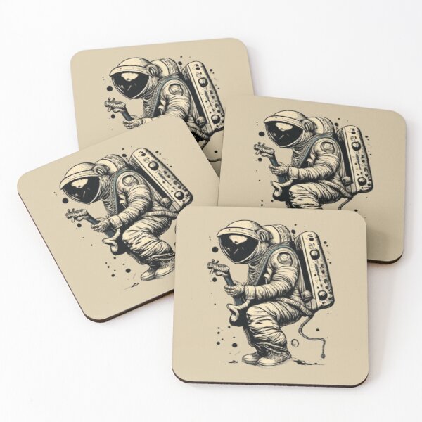 Item preview, Punk Rock n' Roll Grunge Art, Distressed Asronaut Playing Bass Guitar designed and sold by UrbanGraphixs.