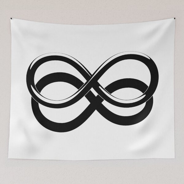 Item preview, Infinity symbol with drop shadow, black designed and sold by lathspell.