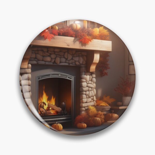 Item preview, Cozy Autumn Fireplace Ambience designed and sold by HOMEDESIGNPRINT.