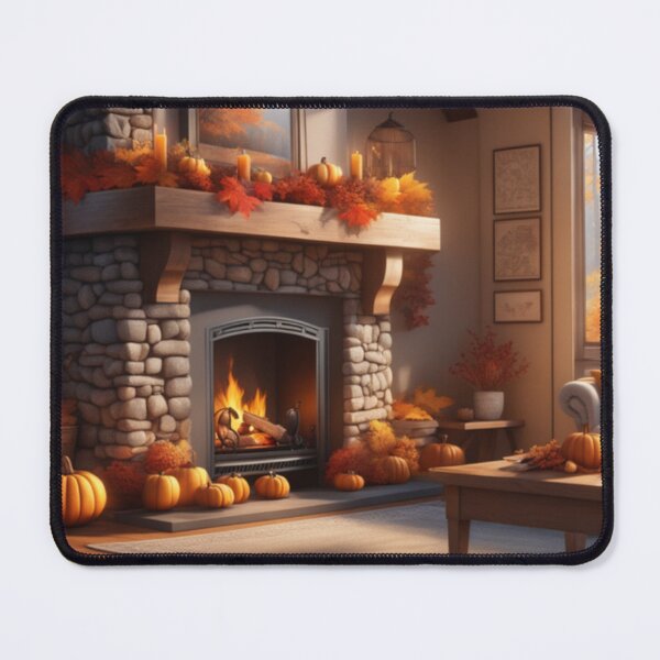 Item preview, Cozy Autumn Fireplace Ambience designed and sold by HOMEDESIGNPRINT.