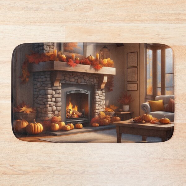 Item preview, Cozy Autumn Fireplace Ambience designed and sold by HOMEDESIGNPRINT.