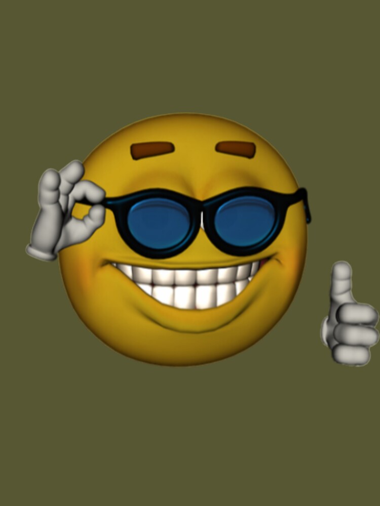 Smiley Face Sunglasses Thumbs Up Emoji Meme Face Sticker for Sale by  obviouslogic