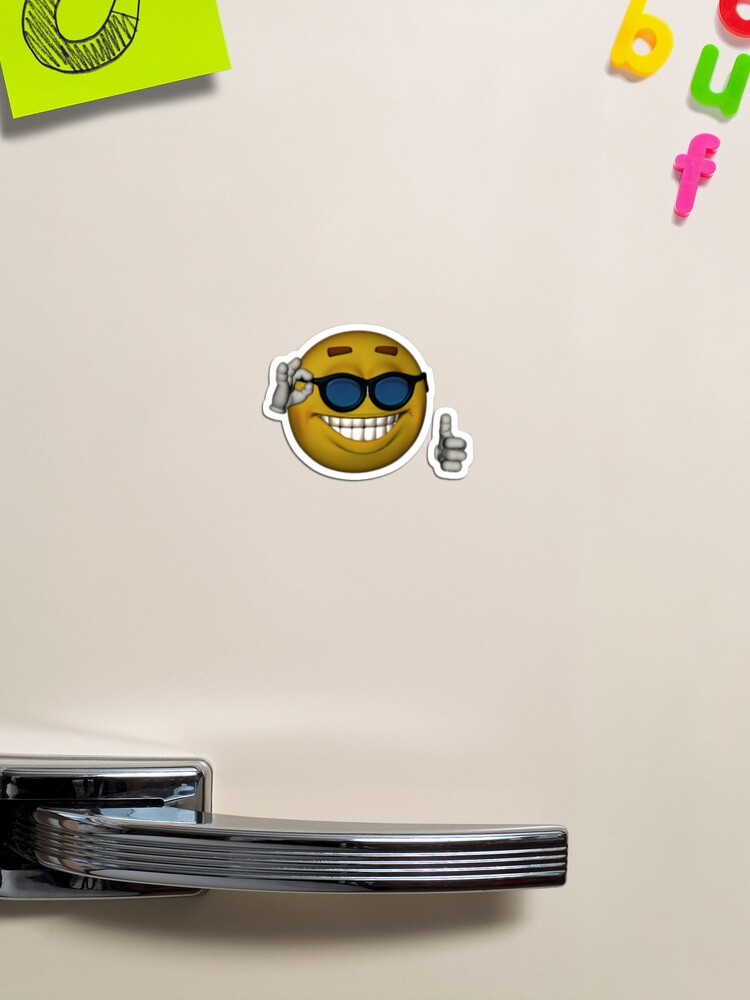 Smiley Face Sunglasses Thumbs Up Emoji Meme Face Sticker for Sale by  obviouslogic