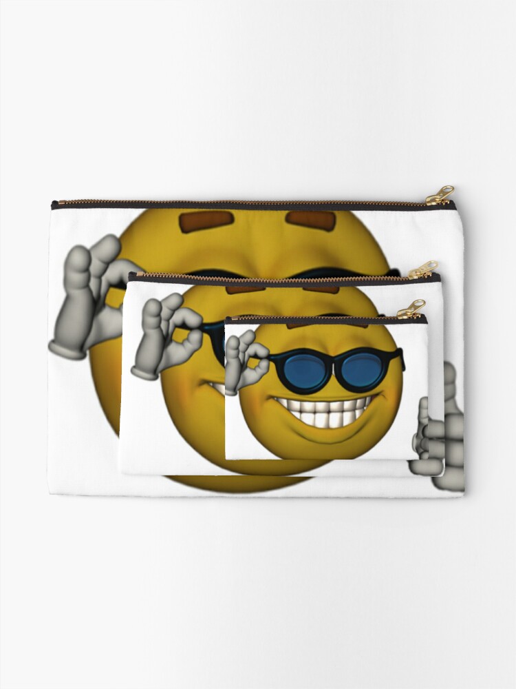 Smiley Face Sunglasses Thumbs Up Emoji Meme Face Sticker for Sale by  obviouslogic