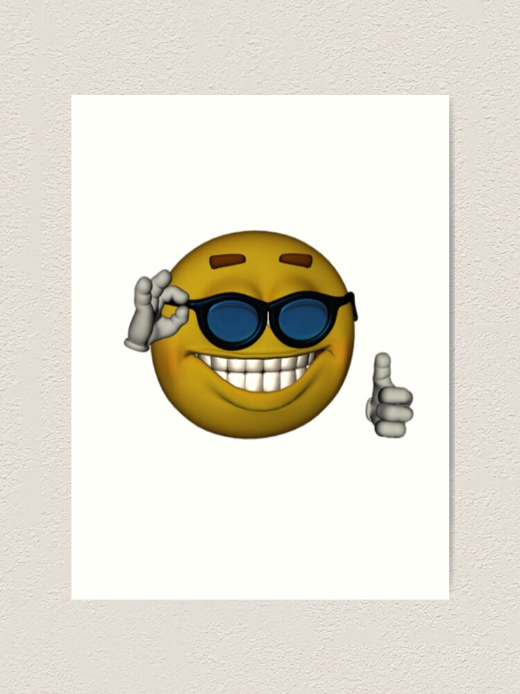 Smiley Face Sunglasses Thumbs Up Emoji Meme Face | Art Board Print