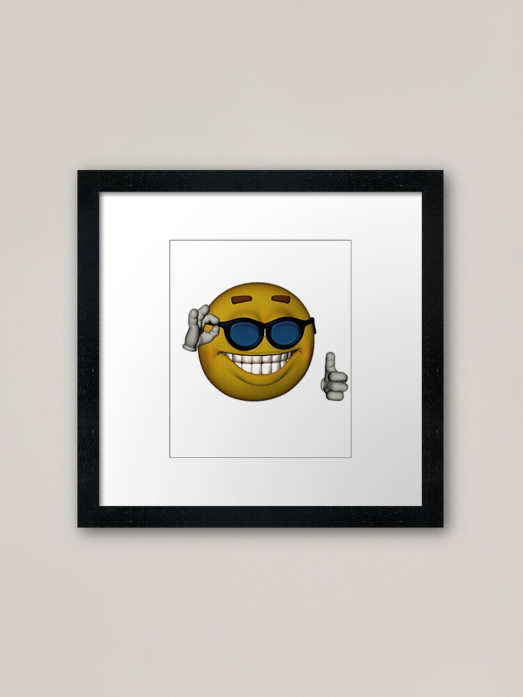 Smiley Face Sunglasses Thumbs Up Emoji Meme Face Sticker for Sale by  obviouslogic