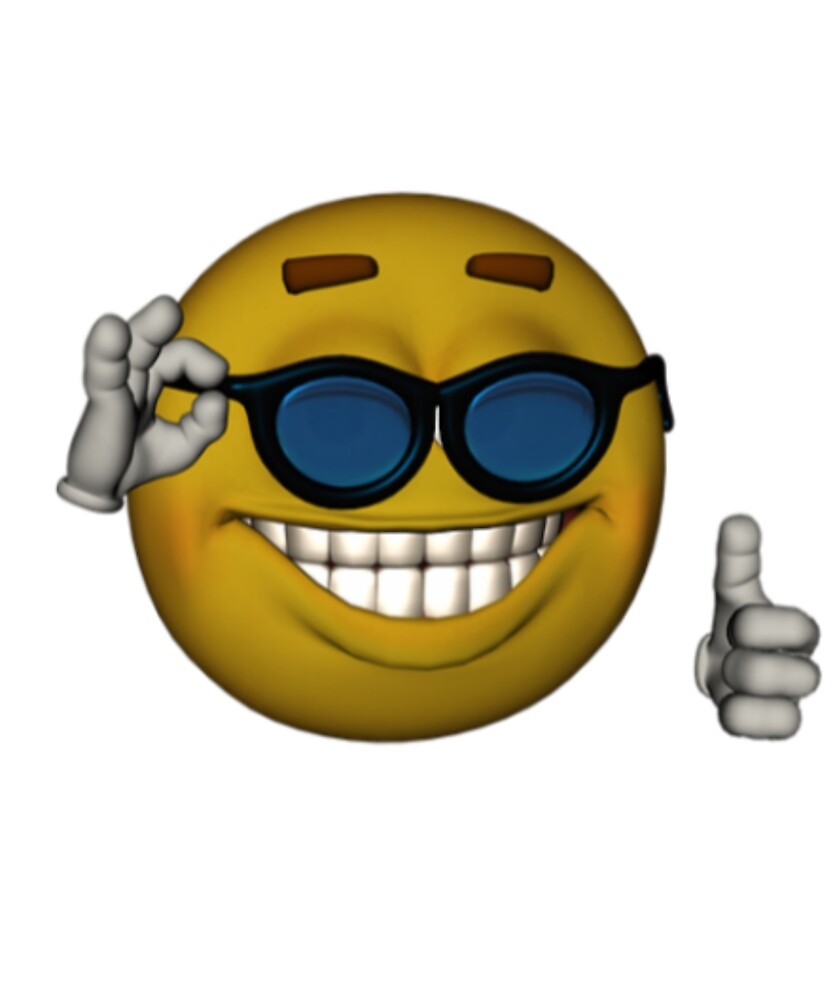 Smiley Face Sunglasses Thumbs Up Emoji Meme Face By Obviouslogic