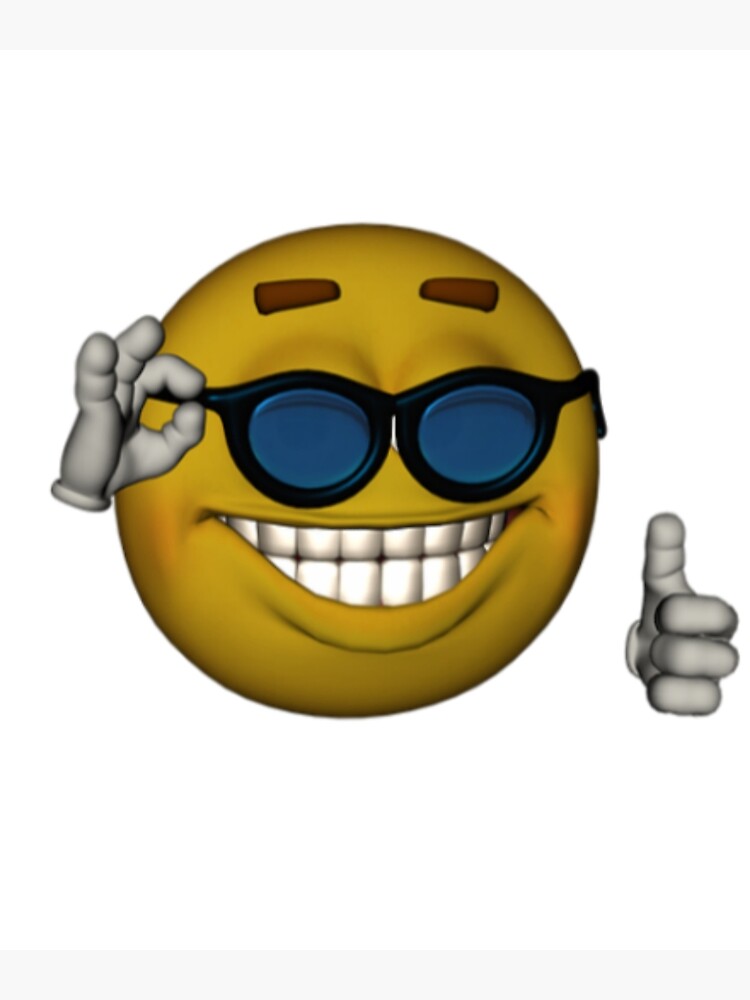 Smiley Face Sunglasses Thumbs Up Emoji Meme Face Poster By