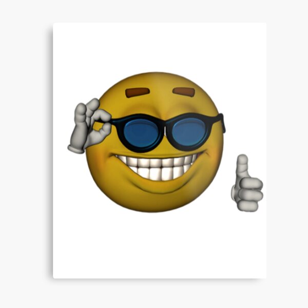 Smiley Face Sunglasses Thumbs Up Emoji Meme Face Metal Print By Obviouslogic Redbubble