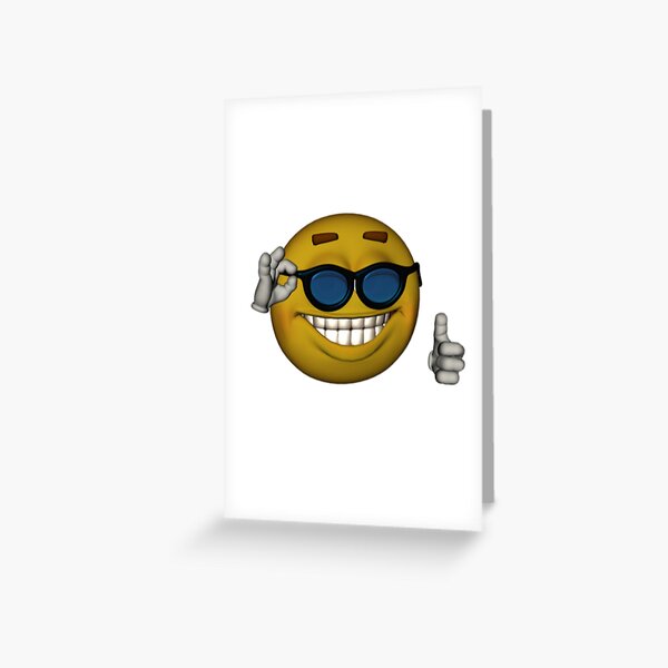 Smiley Face Sunglasses Thumbs Up Emoji Meme Face Greeting Card For Sale By Obviouslogic 7127