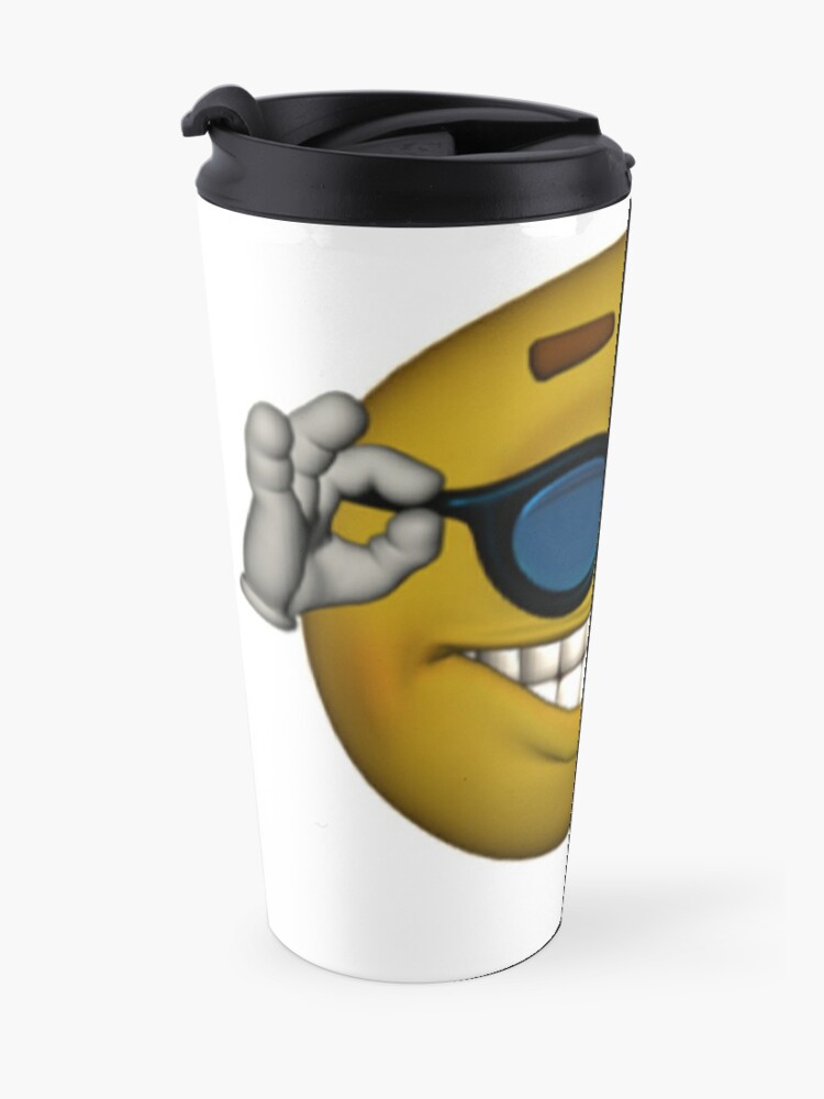 Smiley Face Sunglasses Thumbs Up Emoji Meme Face Travel Coffee Mug For Sale By Obviouslogic 