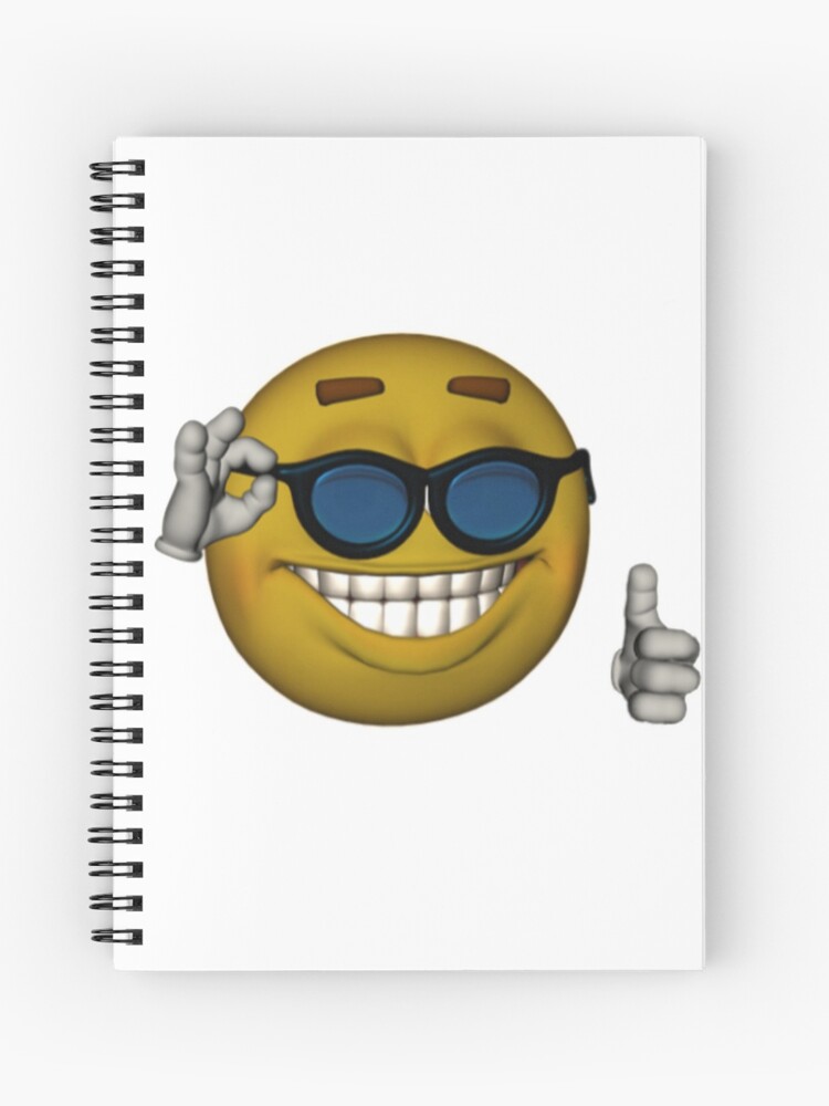 Smiley Gesicht Sonnenbrille Daumen Hoch Emoji Meme Gesicht Spiralblock Von Obviouslogic Redbubble