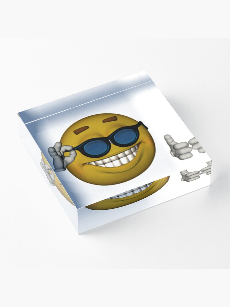 Smiley Face Sunglasses Thumbs Up Emoji Meme Face Sticker for Sale by  obviouslogic