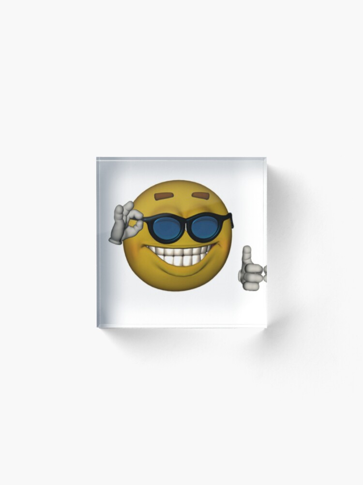 Smiley Face Sunglasses Thumbs Up Emoji Meme Face Sticker for Sale by  obviouslogic