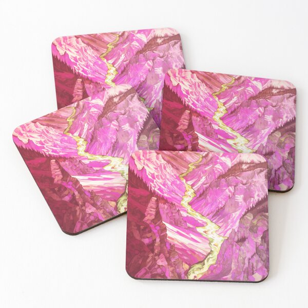 Item preview, Yellowstone National Park Waterstream, Wyoming, U.S.A, Pink, AI Generated Art - A Breathtaking, Rugged American Wilderness designed and sold by studioSharonKay.