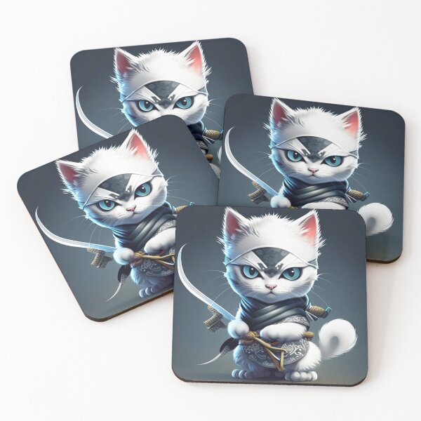 Item preview, little white ninja cat designed and sold by D- Day.