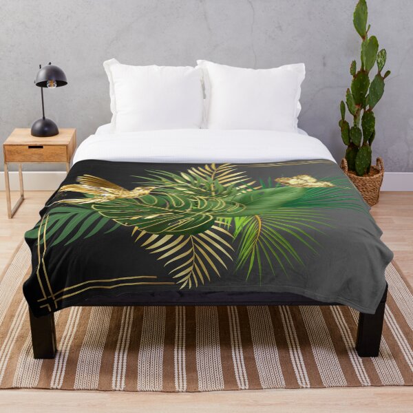 Item preview, Green end Gold Tropical leaves Gray Black gradient designed and sold by FAFiloArtist.