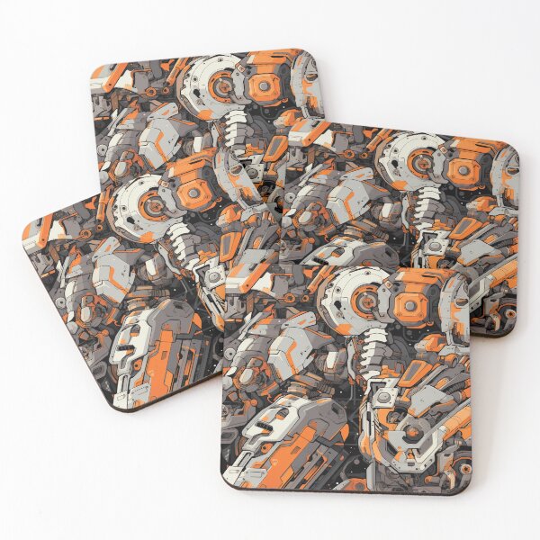 Item preview, Orange and Grey Robotic Pattern – Inspired by Evangelion Unit 00 designed and sold by animaesthetic.