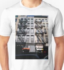 New York, Manhattan, Brooklyn, New York City, architecture, street, building, tree, car, pedestrians, day, night, nightlight, house, condominium,  Unisex T-Shirt