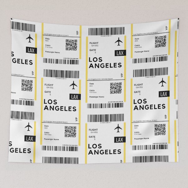 Item preview, Los Angeles, USA Airplane Boarding Pass designed and sold by RoamInk.
