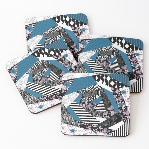 Item preview, Black, Blue and Black, Blue, Patchwork designed and sold by fuzzyfox.