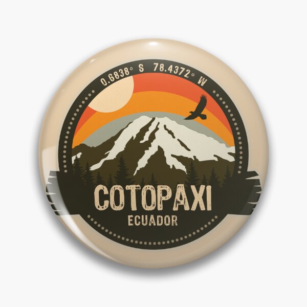 Item preview, Cotopaxi Volcano Ecuador Volcanic Eruption Retro Vintage Badge designed and sold by mountainfad.