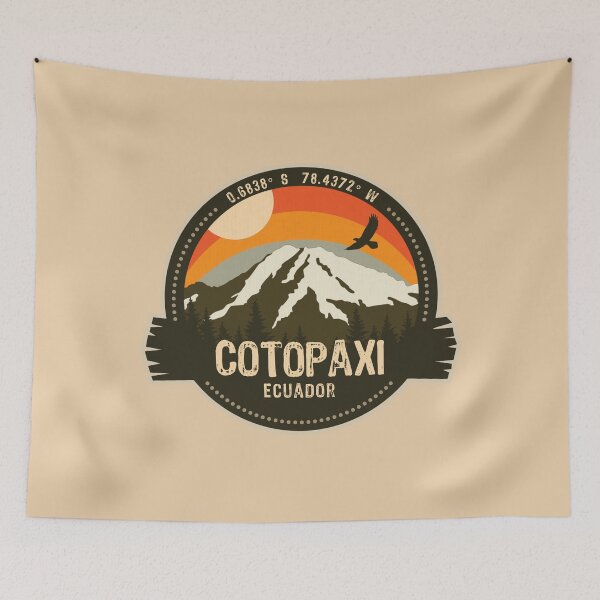 Item preview, Cotopaxi Volcano Ecuador Volcanic Eruption Retro Vintage Badge designed and sold by mountainfad.