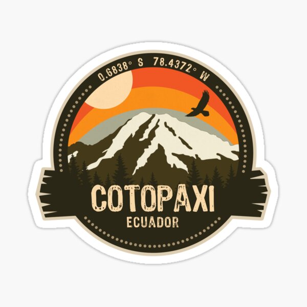 Item preview, Cotopaxi Volcano Ecuador Volcanic Eruption Retro Vintage Badge designed and sold by mountainfad.