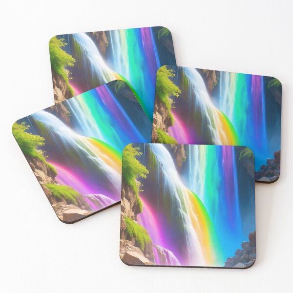 Item preview, Rainbow Waterfall Realistic Painting designed and sold by raviolli000.
