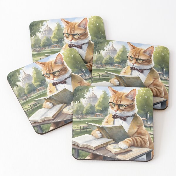Item preview, The cat is reading a book  designed and sold by Vanicaa.