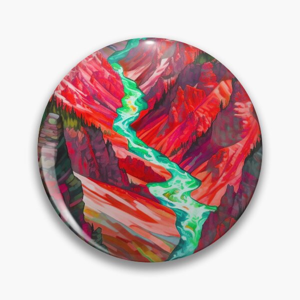 Item preview, Yellowstone National Park Waterstream, Wyoming, U.S.A, Red, AI Generated Art - A Breathtaking, Rugged Am designed and sold by studioSharonKay.