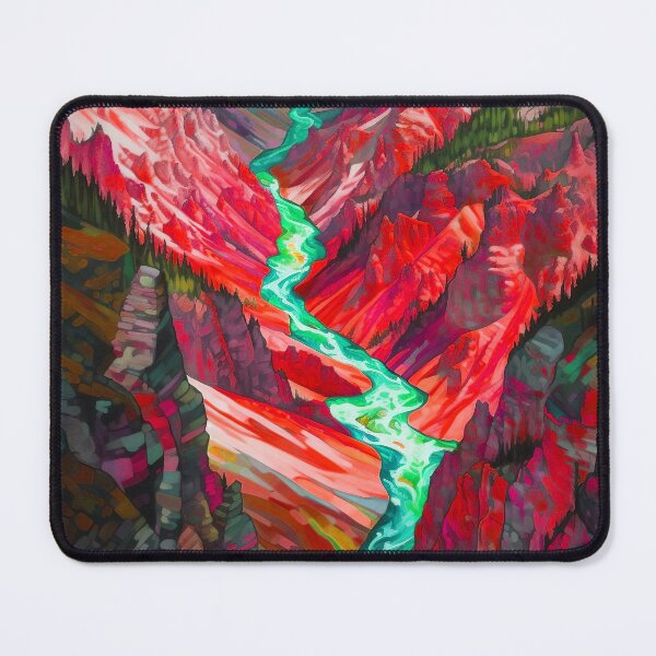 Item preview, Yellowstone National Park Waterstream, Wyoming, U.S.A, Red, AI Generated Art - A Breathtaking, Rugged Am designed and sold by studioSharonKay.