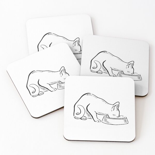 Item preview, Line Drawing of Hungry Kitten designed and sold by OdinIllustrator.