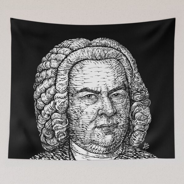 Aperçu de l'œuvre JOHANN SEBASTIAN BACH portrait à l'encre créée et vendue par lautir.