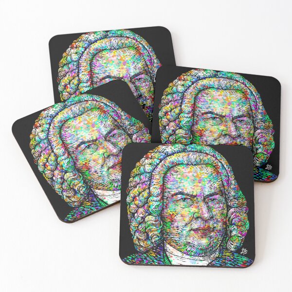 Item preview, JOHANN SEBASTIAN BACH ink and watercolor portrait designed and sold by lautir.