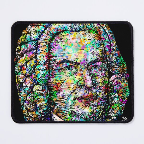 Item preview, JOHANN SEBASTIAN BACH ink and watercolor portrait designed and sold by lautir.