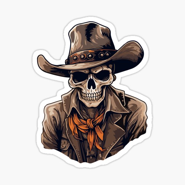 Item preview, Halloween Cowboy Skeleton With Western Hat Wild West designed and sold by PiggyBoxer.