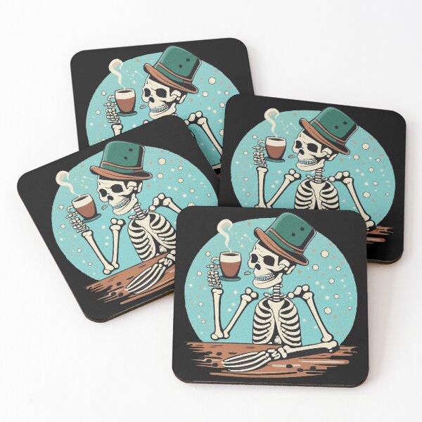 Item preview, Skeleton drinking coffee designed and sold by AleCala.